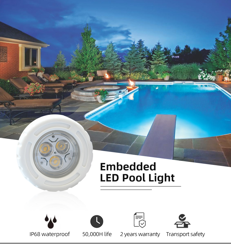 QR95-A 3w 6w 9w Embedded LED swimming pool lights QR95-A 3w 6w 9w Embedded LED swimming pool lights