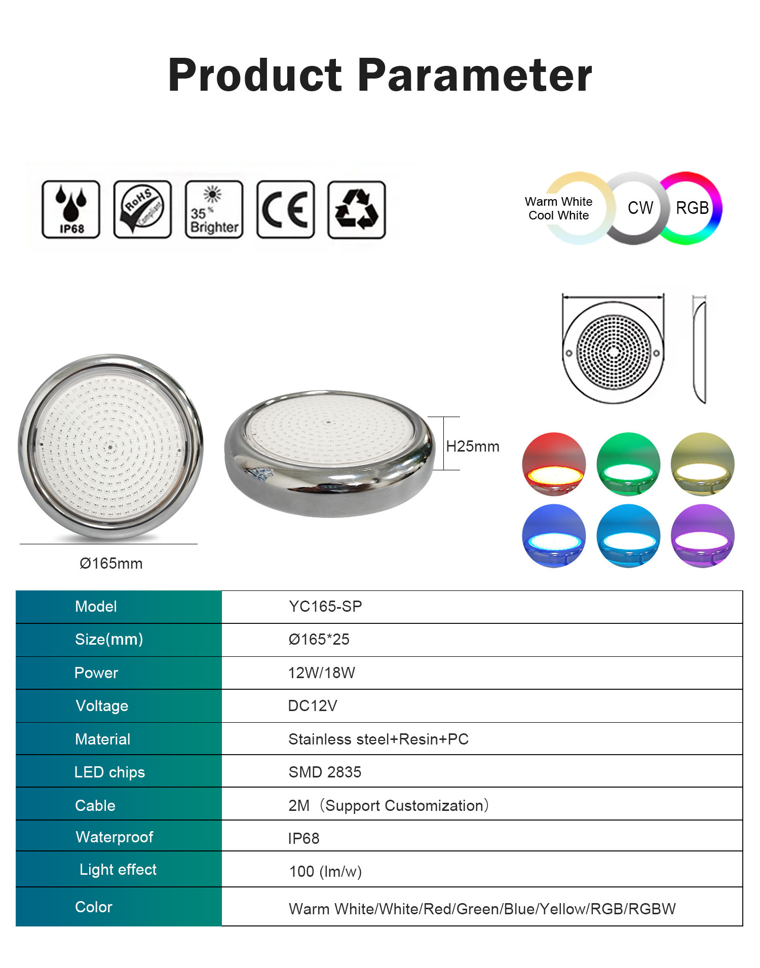 1721659869395062.jpg QHL-YC165-SP Stainless Steel LED Swimming Pool Light