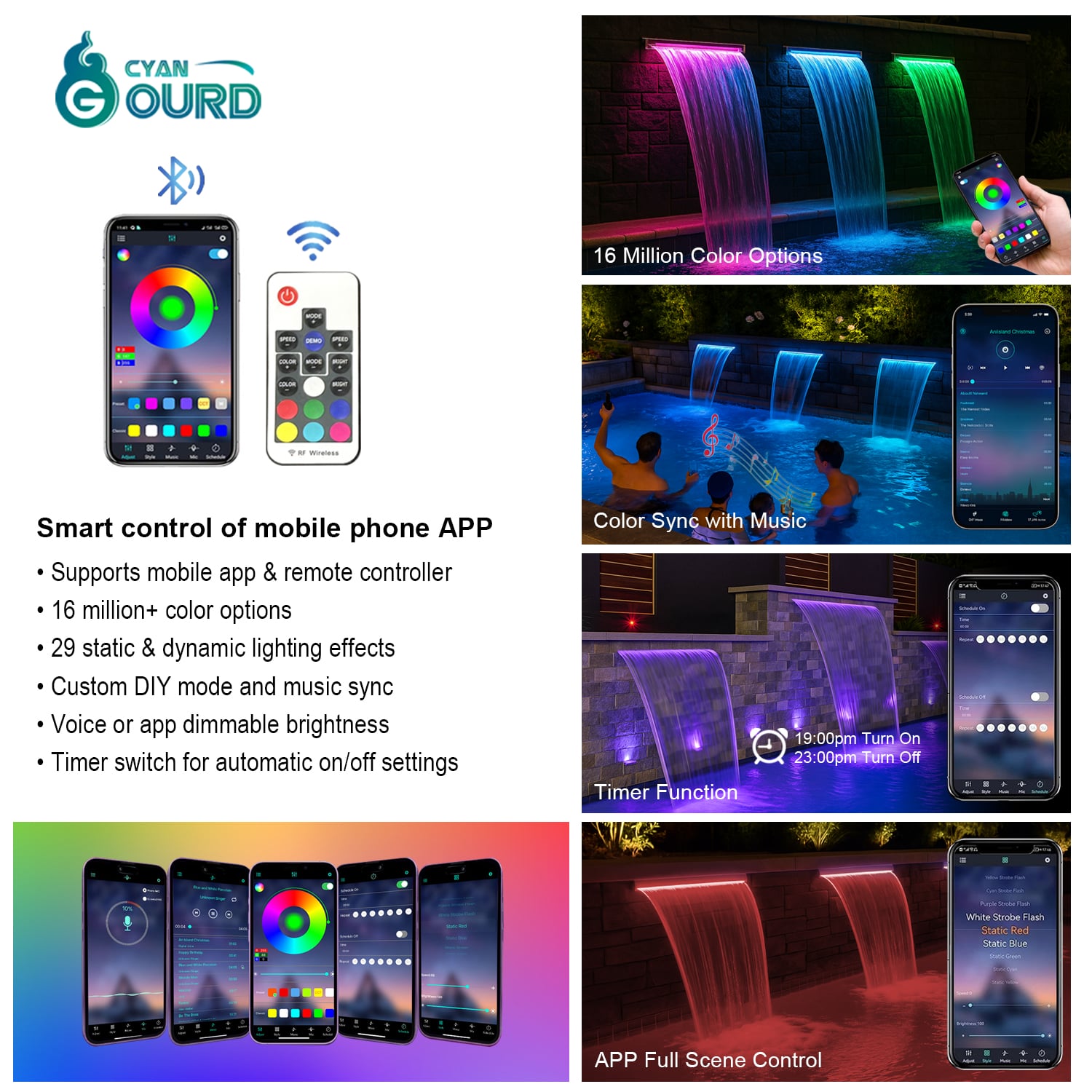 RGB Pool Lighting waterproof