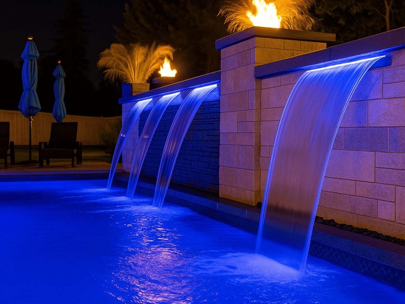 Landscape Waterfall Descent Lighting for Resort in Phuket Thailand