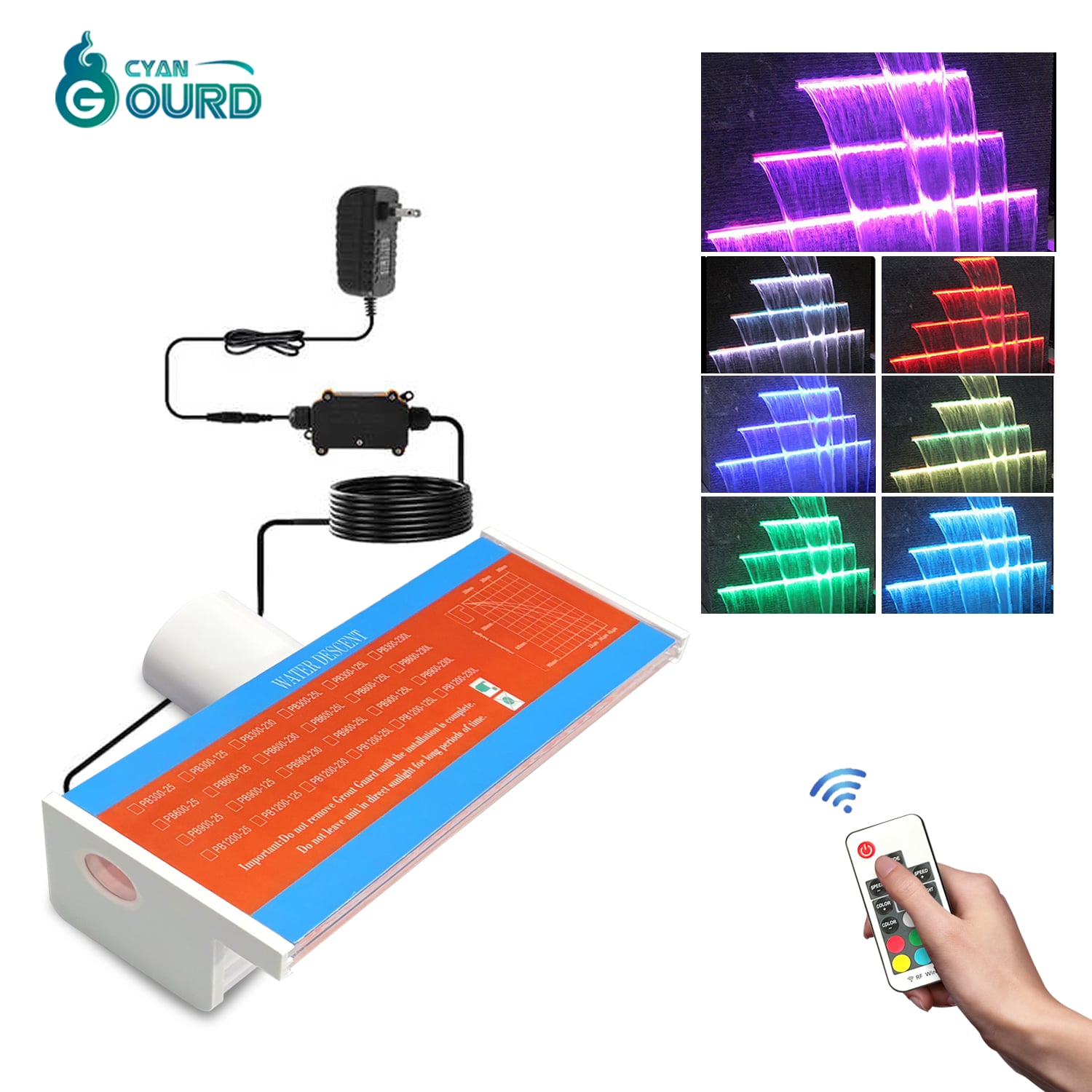 Pool Waterfall Light waterproof