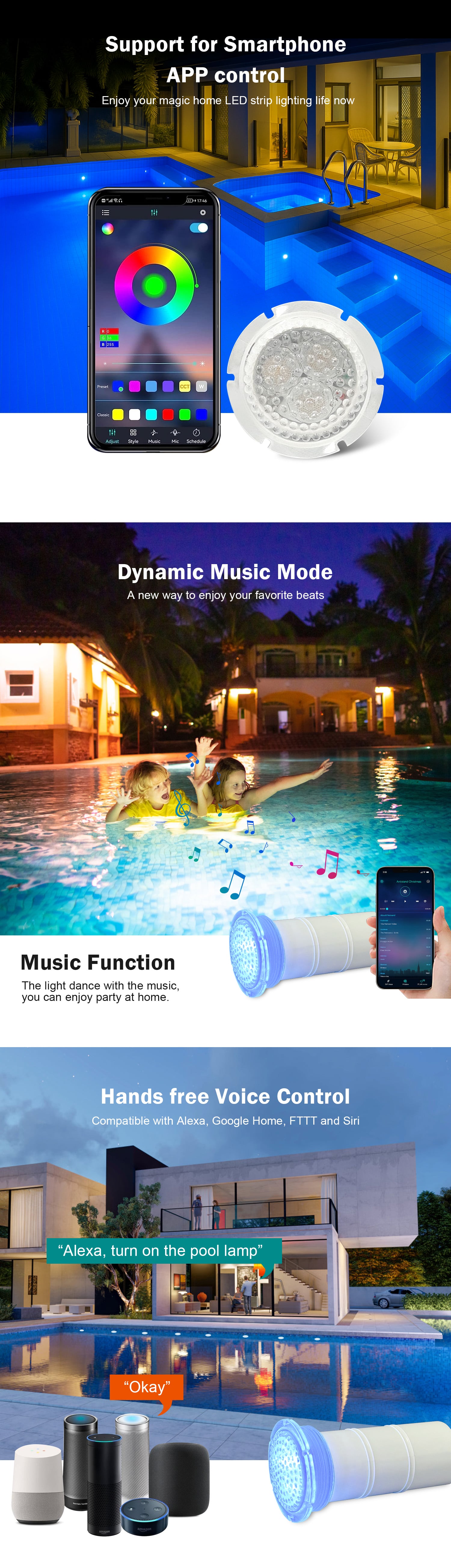 Nicheless Pool Light